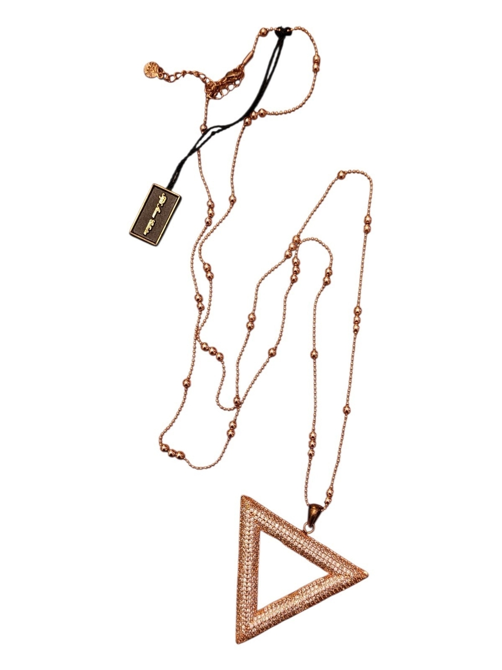 Rose Gold Swarovski-Crusted Triangle Pendant